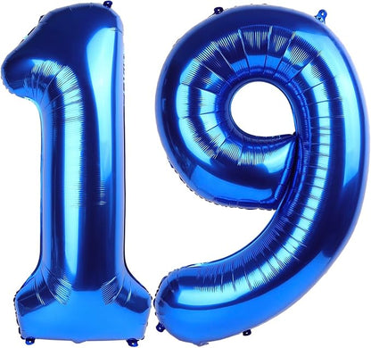 Numbers 18 Balloon 40Inch Blue Balloons by Argthjy