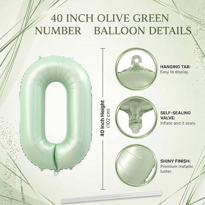 Olive Green Number 20 Balloon 40 Inch, Sign - Image 4
