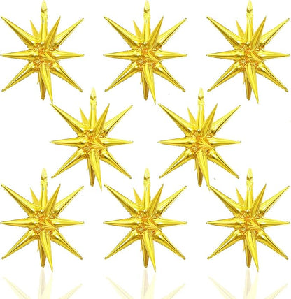 HILAVO 8PCS Gold Star Balloons, 22Inch Large Explosion Star Balloons Aluminum by HILAVO