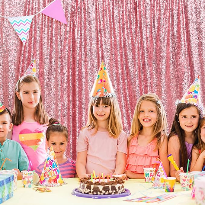 SquarePie 8x10ft Fuchsia Pink Sequin Backdrop, High Density Non-Transparent - Image 8