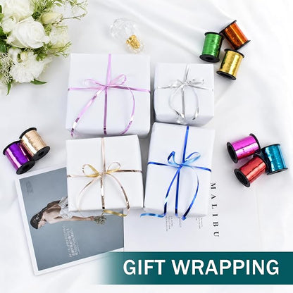 TONIFUL 12 Assorted Shiny Color Curling Ribbon Balloon String Gift Wrapping | - Image 3