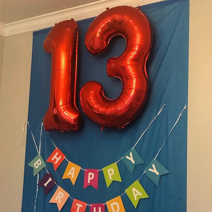 10th Birthday Balloons for Girls Boys, 40 Inch Giant Red Foil Number 10 Balloons - Image 5