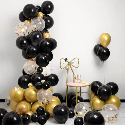 Patimate Black Gold Confetti Balloons Set - Image 6