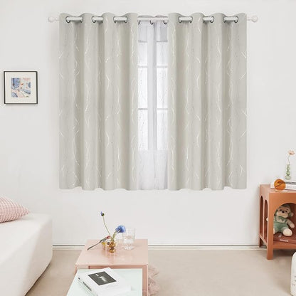 Deconovo Living Room Curtains 63 Inches Long, Thermal Insulated, Room Darkening - Image 2