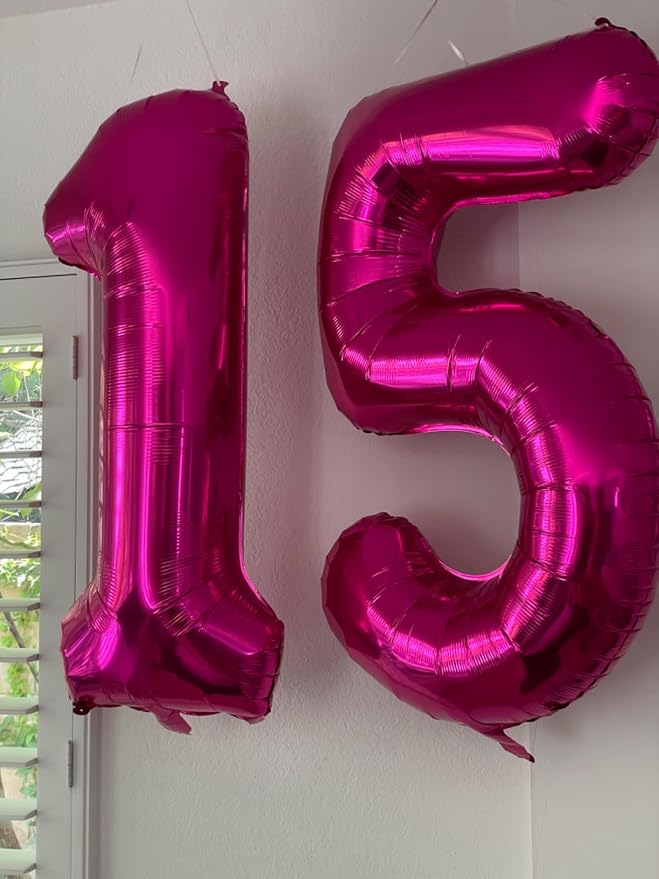 Number Balloons 1 Balloon Hot Pink - Image 4