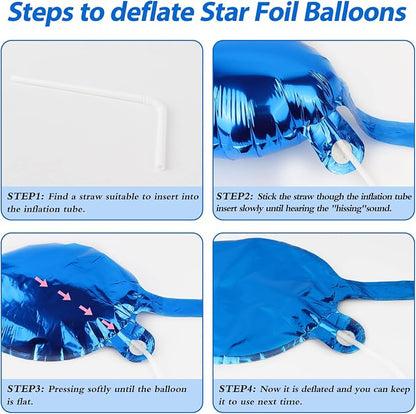 60 Pcs Star Balloons Explosion 12 Point Foil Cone Balloons Magic Balloon Large - Image 6