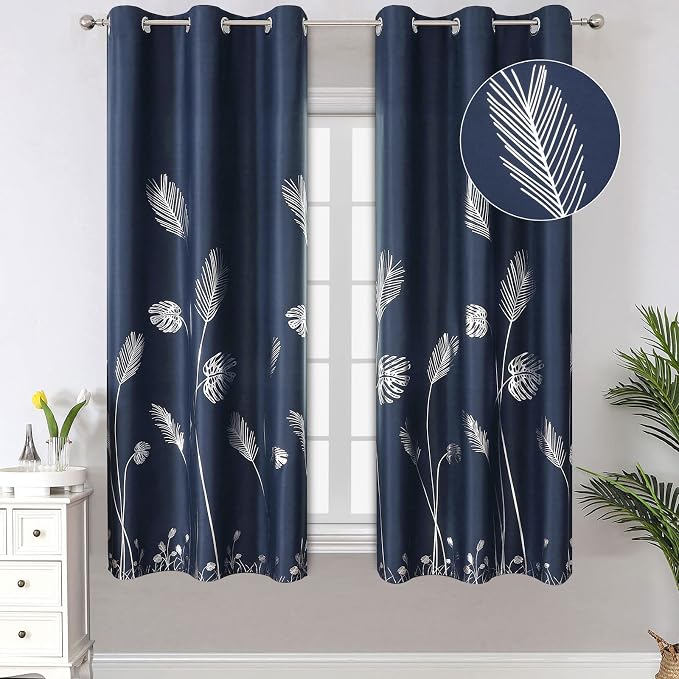 Window Blackout Curtains 63 Inch Long, 2 Panels by ESTELARTEXTILER