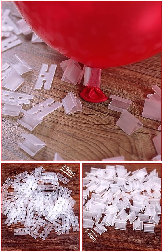 AKOAK 100 Pcs Useful "V" Shaped Balloon Seal Clip Transparent Balloon Button - Image 8