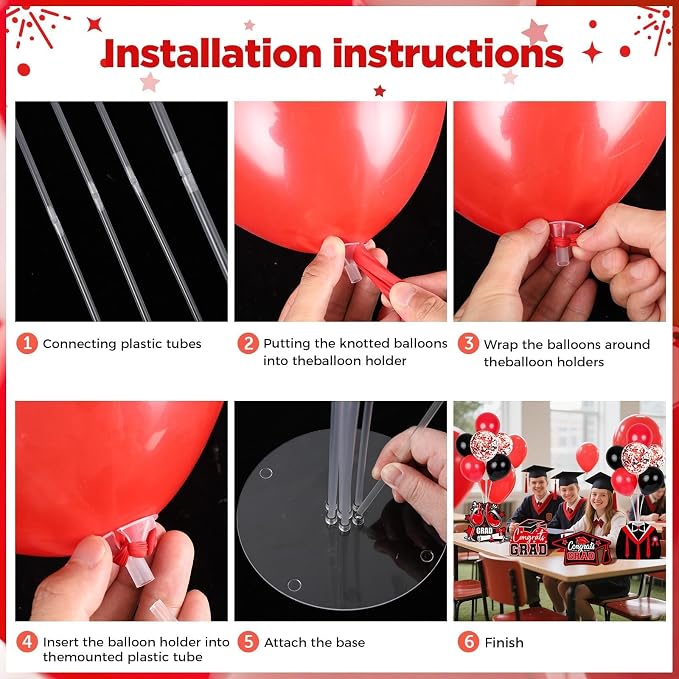 6 Sets 2026 Graduation Balloon Stand Kit - Image 4
