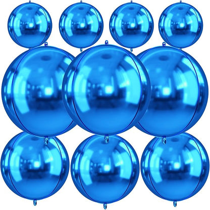 10Pcs Blue Round Foil Balloons, Metallic Light Blue Foil Baloon by FunHot