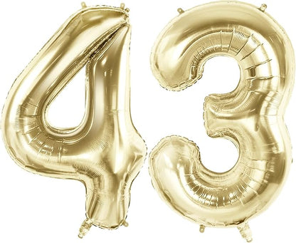 Number 43 Balloons for 43rd Birthday Party Decorations, 40 Inch 0-100 by Joycard