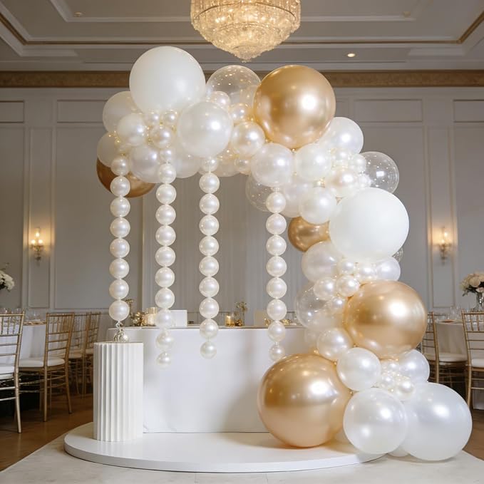Pearl White Linking Balloons, Tails Balloon - Image 5