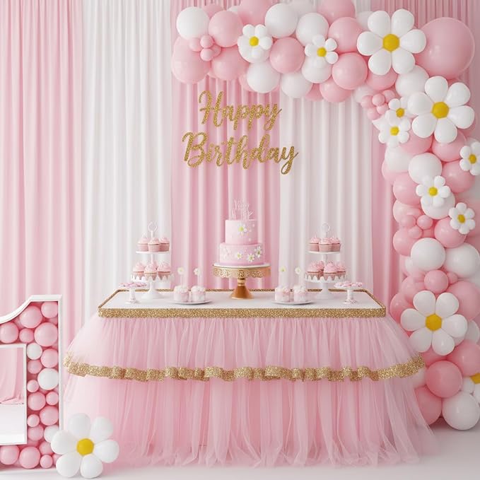 RUBFAC White and Pink Balloons 129pcs Different Sizes 18 12 10 5 Inch | Latex - Image 5