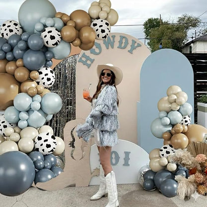Cowboy Dusty Blue Cow Balloon Arch Kit, Birthday Party Decoration | Light Blue - Image 2