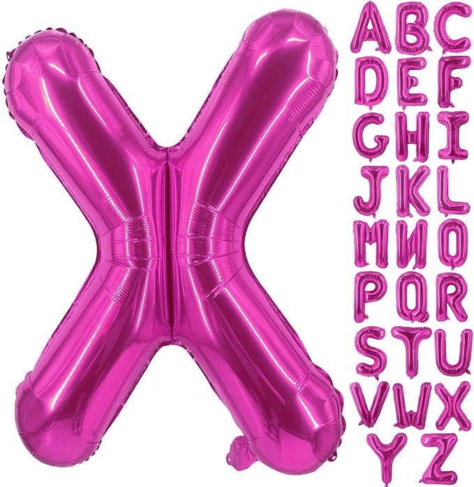 Lovoir 40 Inch Large Hot Pink Letter X Balloons Big Size Jumbo Mylar Foil by Lovoir