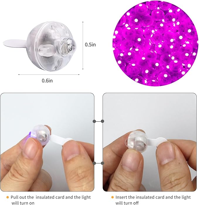 Aogist 200pcs Pink Balloon Light, Long Standby Time Waterproof Mini Ball Light - Image 4