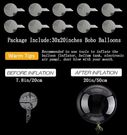 20 Inch Bobo Balloons, Large Bubble Balloons | Transparent Bubble Balloon - Image 6