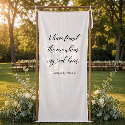 Song of Solomon Wedding Banner 73 x 30 Inch, Polyester Bible Verse Hanging Sign - Image 5