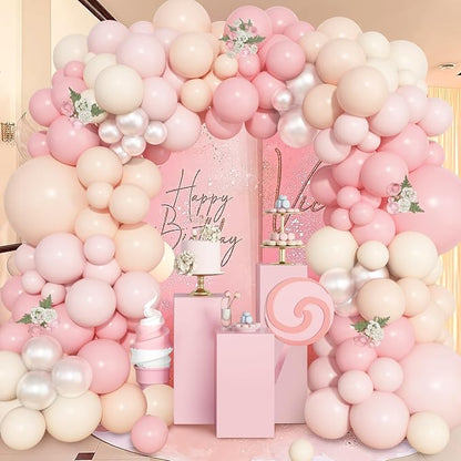 157Pcs Pink Balloons Arch Garland Kit Different Size | Light Pastle Pink Ivory - Image 3