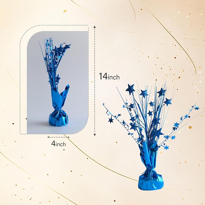 12 Pack Metallic Blue Foil Spray Centerpieces Stars Brust Table Centerpieces - Image 7