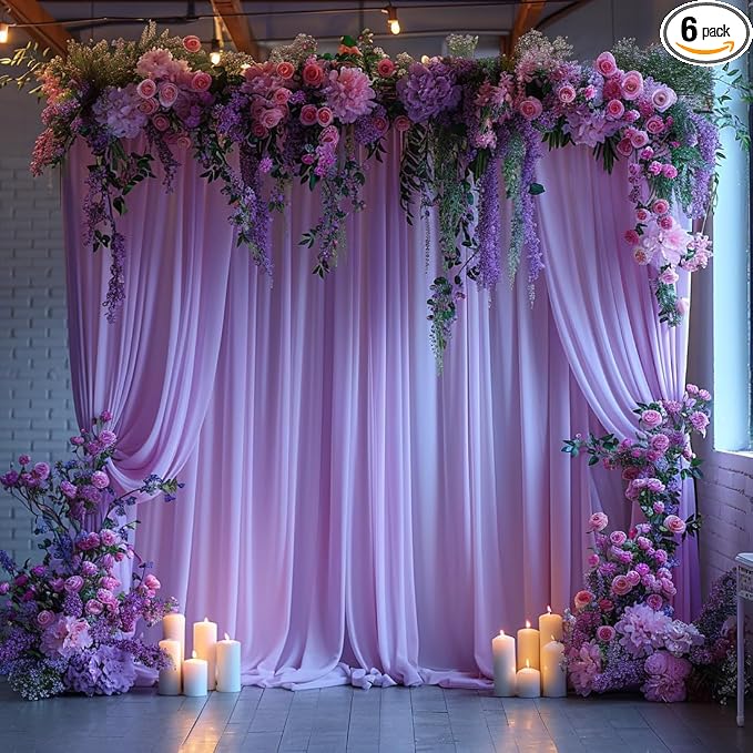 30x10ft Wrinkle Free Lavender Backdrop Curtain by ESGOTBME