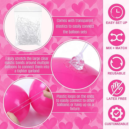1 Set Reusable Inflatable Balloon Garland Arch Kit, Rose Pink | 7 Pcs Linked - Image 4