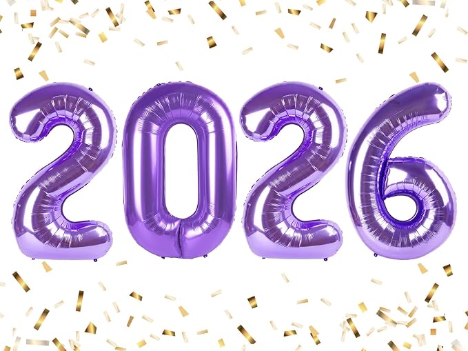 Number Balloons 2026 Balloon 40 inch Purple by Enyeopd