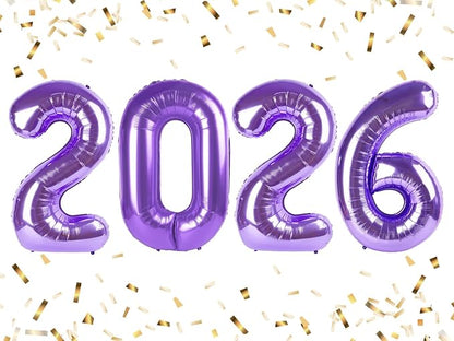 Number Balloons 2026 Balloon 40 inch Purple by Enyeopd