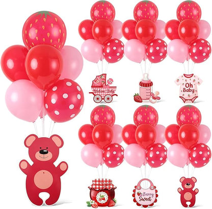 6 Sets Strawberry Balloon Stand Kit by Unknown
