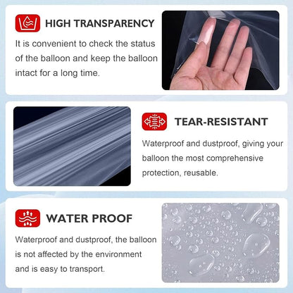 2 Pack Balloon Bags for Transport 98 x 59 In, Reusable Extra Large Clear - Image 4