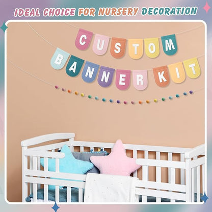 Hahafelt 125 Pcs Make Your Own Banner Kit Personalized Handmade Name Scallop - Image 5