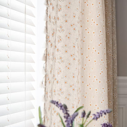 ENJOYBRIDAL Daisy Floral Curtains 96 Inch Length 4 Panels Tassel Long Drapes by ENJOYBRIDAL