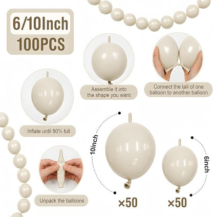 White Linking Balloons - Image 2