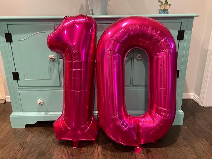 1 Balloon Number 40 Inch Rose Purple Balloons - Image 2
