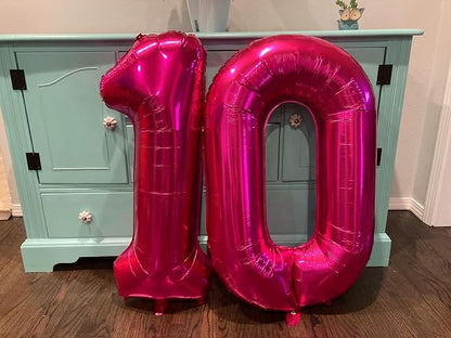 1 Balloon Number 40 Inch Rose Purple Balloons - Image 2