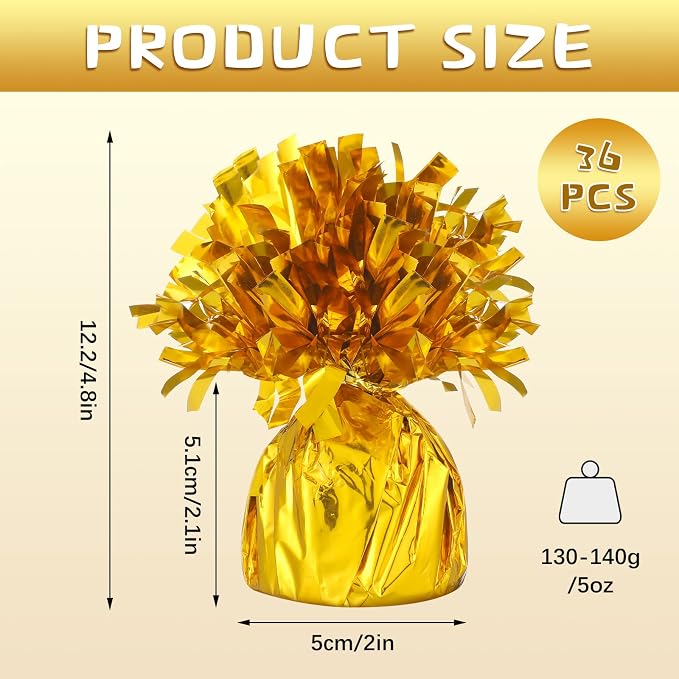 36 Pcs Metallic Balloon Weights Set Heavy Solid Metallic Anchor Balloon Holder - Image 2