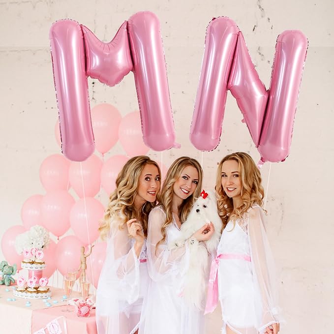 TONIFUL 40 Inch Large Pink Letter N Balloons Giant Foil Mylar Alphabet Balloon - Image 5