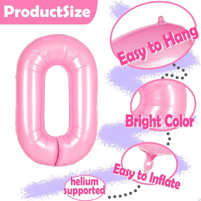 Pink Coquette Birthday Decorations 33 Balloon Numbers - Image 3