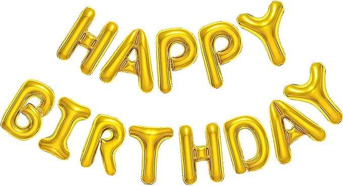 CANREVEL Happy Birthday Banner Decorations + Sign Balloons, by CANREVEL