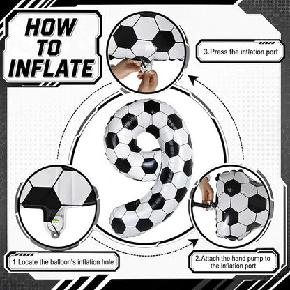 Big Soccer 9 Balloons, 9th Birthday Decorations - Image 8
