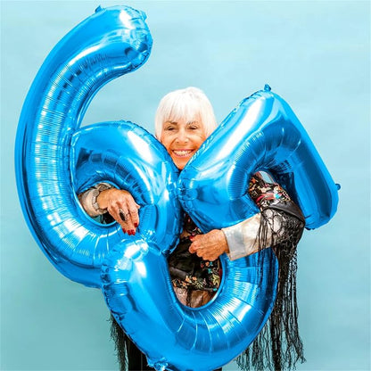 Blue Number 9 Balloons, 40 Inch 9th Birthday Foil Balloon - Image 3