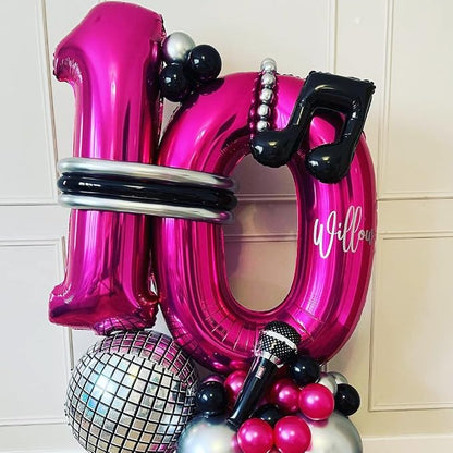 Hot Pink 10 Balloon Numbers, 40 Inch 10th Birthday Balloon Foil Mylar Number 10 - Image 4