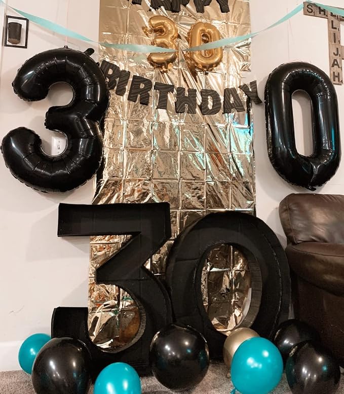 30 Balloon 40 inch Black Number Balloons - Image 4