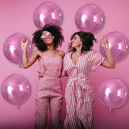 Pink Round Foil Balloons 9 pcs - Image 6