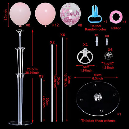 4Set Pink Birthday Party Decorations, Light Pink Balloon Stands - Image 5