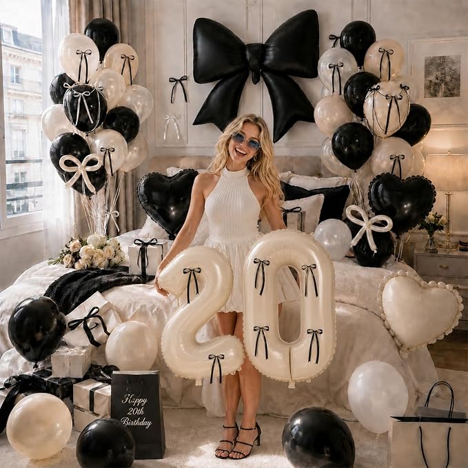 Beige 20 Balloon Number, 20th Birthday Decorations - Image 5