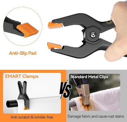 EMART 6 Pack Heavy Duty Spring Clamps, 4.5 inch Plastic Photo Booth Backdrop - Image 7