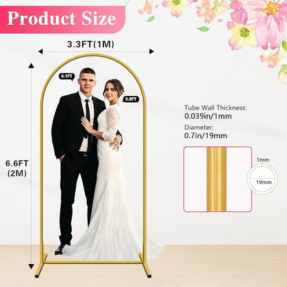 6.6 FT Metal Arch Backdrop Stand, Party Balloon Arch Stand | Dustproof caps - Image 2