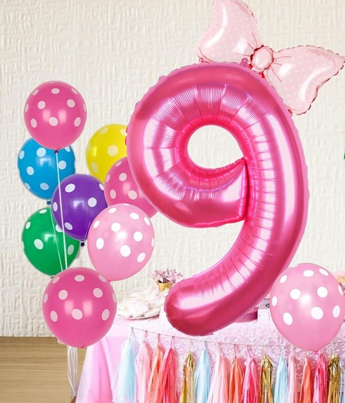 40 inch Pink Number 9 Balloon - Image 2