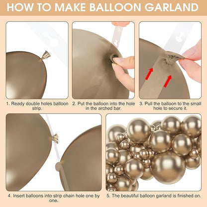 Amandir 153 Pcs Chrome Gold Balloons Arch Garland Kit Different Sizes | 18 12 - Image 4